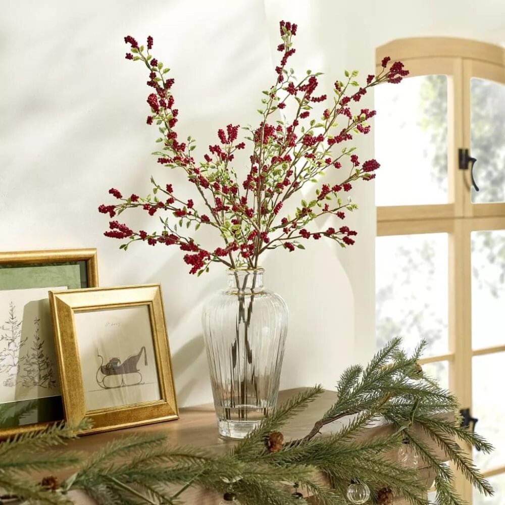 9" Fluted Clear Glass Bud Vase Gold Rim – Hearth & Hand Magnolia, Christmas 2024